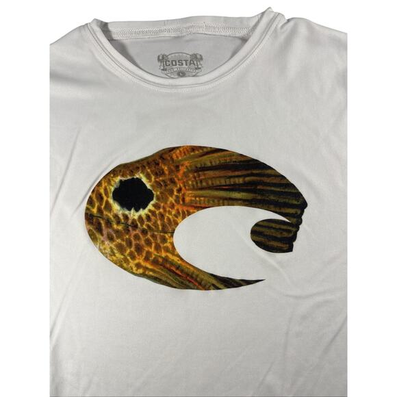 Costa Del Mar REDFISH Long Sleeve T-shirt Mens L Dri Fit White costal casual - Picture 2 of 8